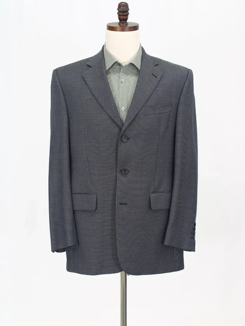 Jack Victor 40R Navy Blazer Sport Coat Jacket 3-Button Houndstooth M523